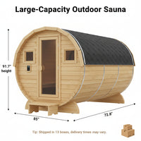 Outdoor Traditional Sauna Built for Wellness, 4-6 Person Capacity, 6KW Heater, Solid Wood Construction