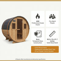Outdoor Traditional Sauna, 4-6 Person Wooden Sauna, Steam Wet Wood Sauna with 220V with 6KW Heater, Sauna Stone, Thermometer — Results & Stats